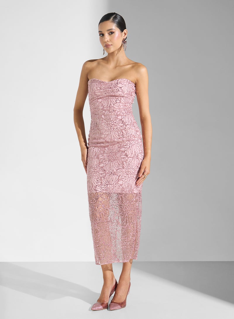 Ella Limited Edition 3D Textured Bandeau Dress - Image 1