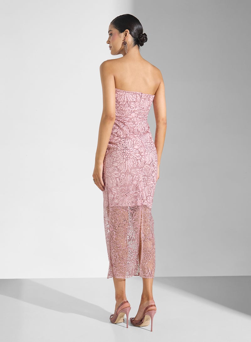 Ella Limited Edition 3D Textured Bandeau Dress - Image 2