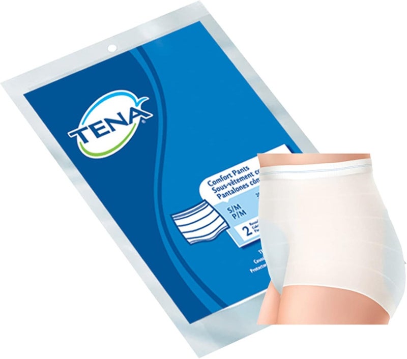 Tena Comfort Pull On Incontinence Knit Fixation Pants SmallMedium Blue 2 Count - Image 1