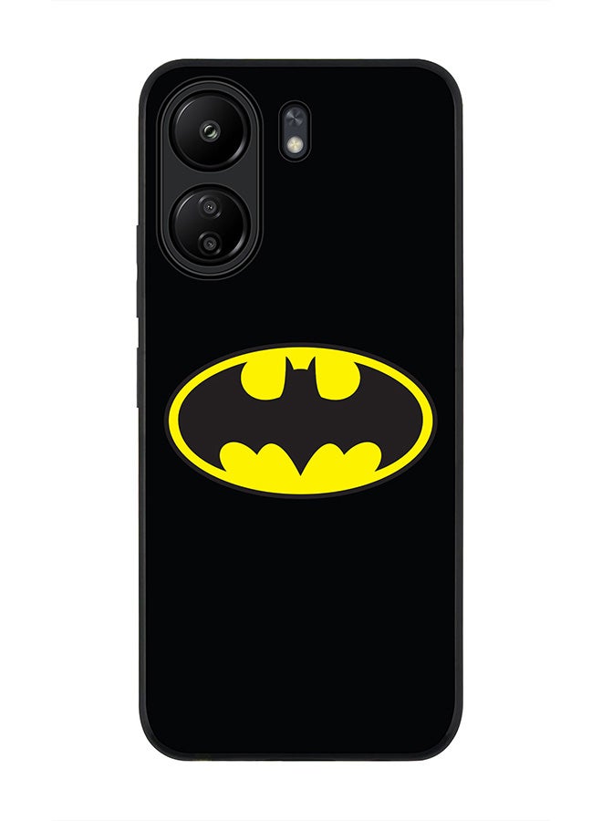 Stylizedd Rugged Black edge case for Xiaomi Poco C65, Slim fit Soft Case Flexible Rubber Edges Anti Drop TPU Gel Thin Cover- The Bat - Image 1