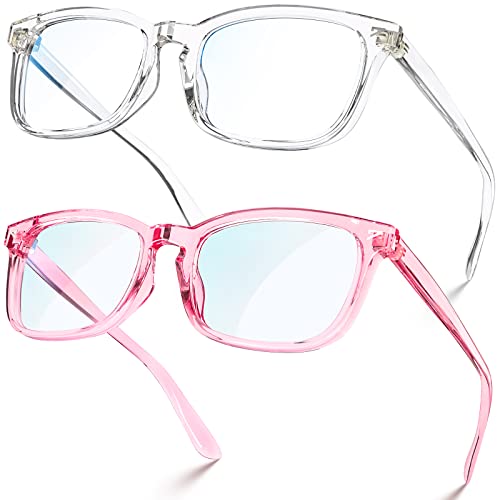 VISOONE 2 Pack Blue Light Blocking Glasses Square with Anti Computer Glare for Gaming Women and Men - Image 1