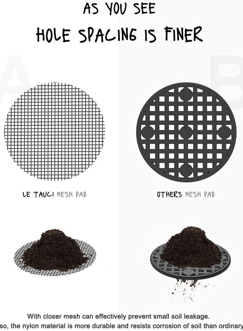 SYOSI Flower Pot Hole Mesh Pad, 50 Pack 4x4 Inch Garden's Drainage Mesh Hole Screens Prevent Soil Loss Anti, Flower Pot Bottom Hole Gasket Breathable Filter Pad Gardening Tools  - Image 3