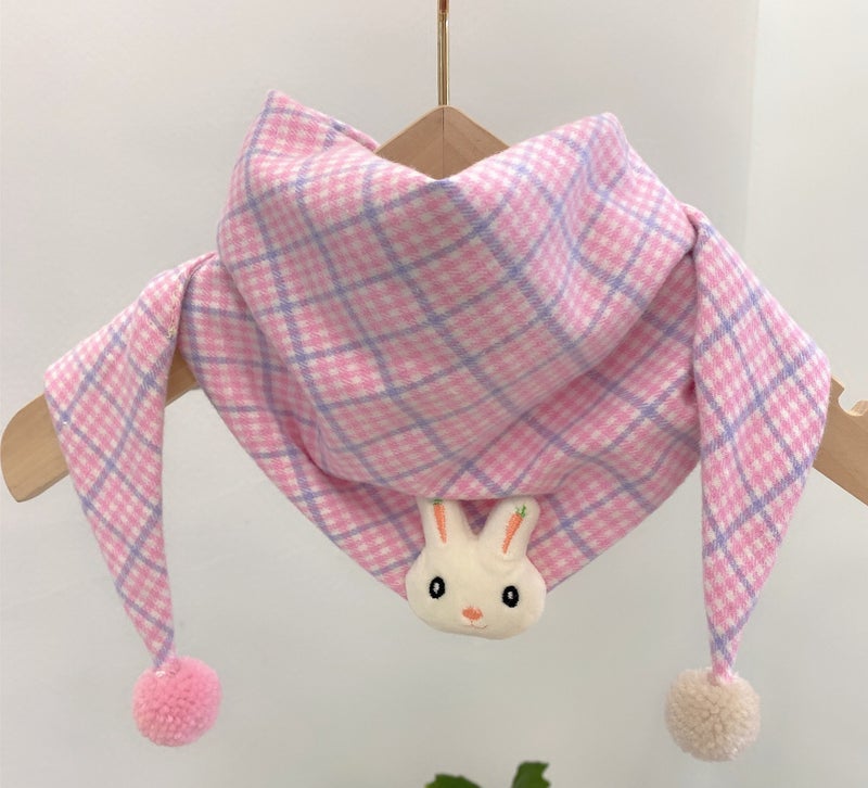 Korean Style Cotton Linen Kids Bandana Scarf 2021 Cartoon Dinosaur Blue - Image 2