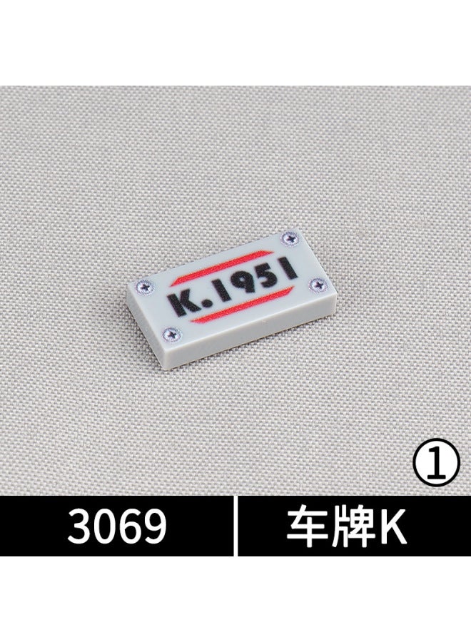 Pattern K.1951 Printing 1x 2 Building Blocks 3069 City Traffic Vehicle Model Accessories Compatible With Lego Toys - Image 1