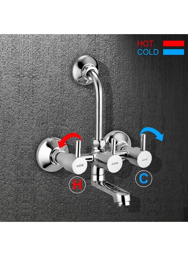 ALTON GRCL3910 Brass Wall Mixer with Provision for Over Head Shower and 190mm Long Bend Pipe (Chrome) - Image 3