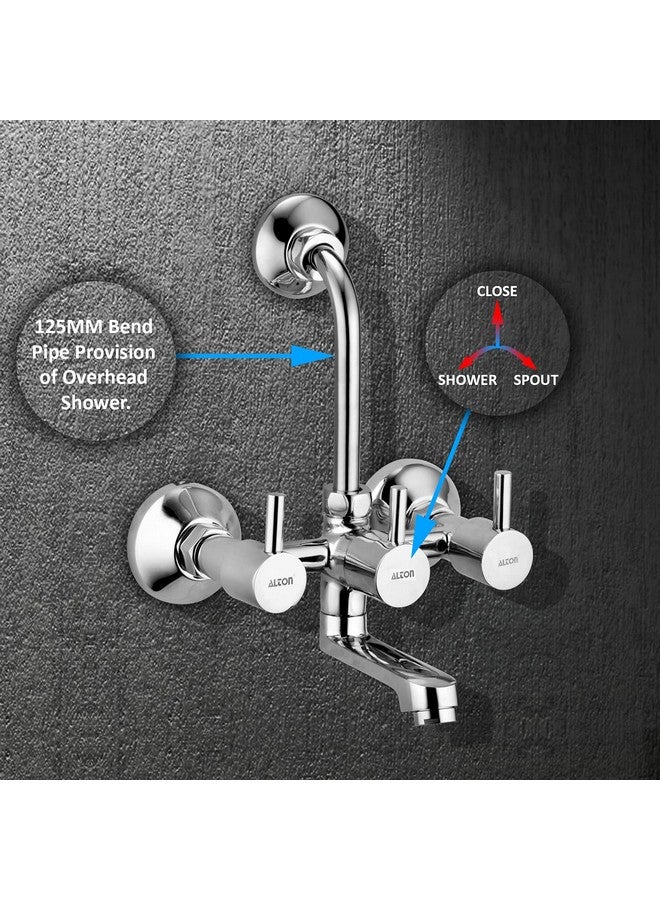 ALTON GRCL3910 Brass Wall Mixer with Provision for Over Head Shower and 190mm Long Bend Pipe (Chrome) - Image 4
