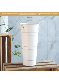 Galvanized Sheet Iron Bucket Water Leakage-proof Vase Retro Antique Bucket Flower Ornaments Flower Shop Display Flower Bucket White rust