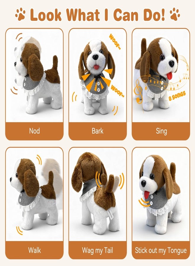 Talkfun ألعاب جرو قطيفة تفاعلية من Talkfun، هدية مثالية للأولاد والبنات من عمر سنة إلى ثلاث سنوات، لعبة كلب موسيقي واقعي يمشي، هدية عيد ميلاد رائعة للأطفال من عمر سنة إلى سنتين. - Image 3