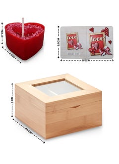 Jinou Mother's Day Gift – Heart Shape Candles Encased in Premium Quality Bamboo box – Gift For Mom, Wife, Husband, Boyfriend and Girlfriend  - Image 2