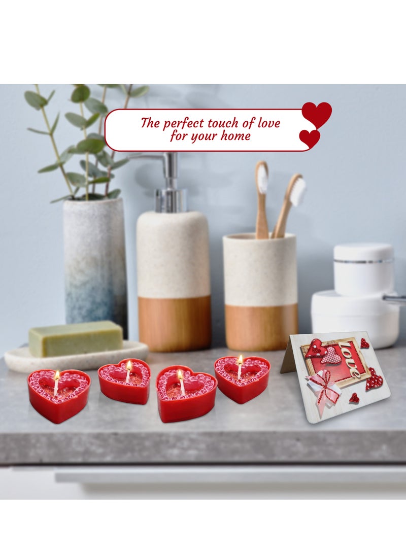 Jinou - Mother's Day Gift – Heart Shape Candles Encased in Premium Quality Bamboo box – Gift For Mom, Wife, Husband, Boyfriend and Girlfriend - Image 1