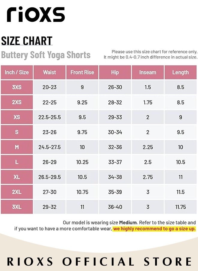 RIOXS Women's High Waisted Tummy Control Shorts Workout Yoga Pant Athletic Soft Training Shorts With Side Pockets For Phone  - Image 3