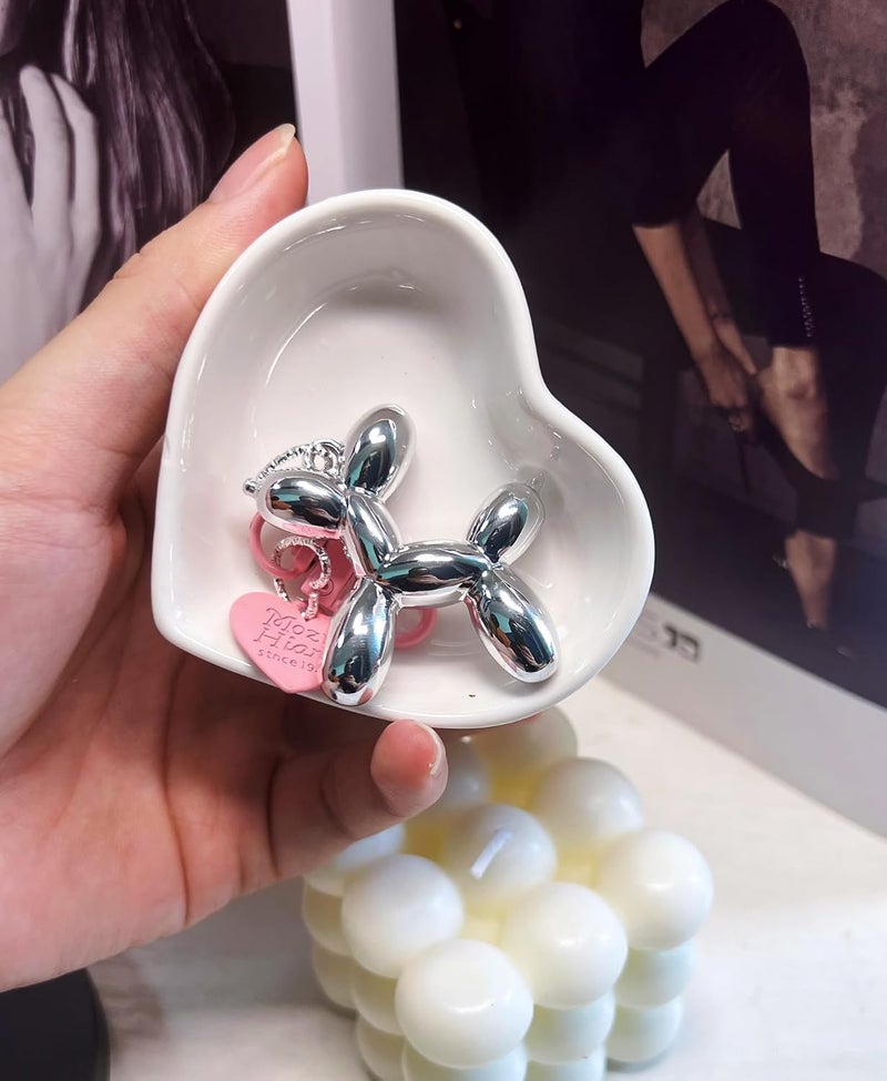 LAEKOU سلسلة مفاتيح بتصميم كلب البالون الجيلاتيني من للنساء، سلسلة مفاتيح للفتيات اللطيفات، إكسسوارات سلسلة مفاتيح لمفاتيح السيارة - Image 3