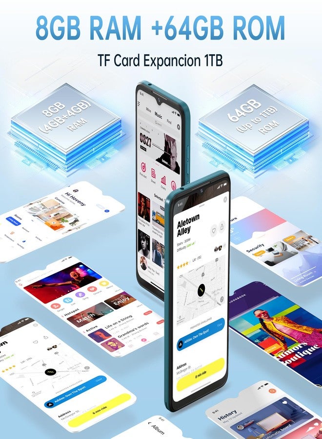 أوكيتل هاتف OUKITEL C53 مفتوح الشبكة، شاشة HD+ مقاس 6.6 بوصة بتصميم قطرة الماء، نظام أندرويد 14، بطارية 4300 مللي أمبير، ذاكرة 8 جيجابايت + 64 جيجابايت / 1 تيرابايت، معالج ثماني النواة، كاميرا رئيسية 13 ميجابكسل، يدعم شريحتين 4G، بصمة الوجه/نظام تحديد المواقع العالمي (GPS)/منفذ سماعة 3.5 ملم، من T-Mobile - أسود - Image 4