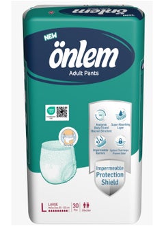 Önlem Adult Diaper Pants, Size Large, 30 Diapers Pull-up Pants with Wetness Indicator.  - Image 1