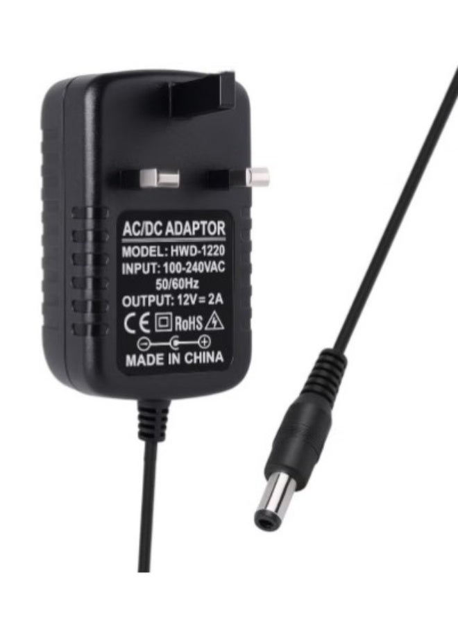 Terabyte 12V 2A Power Adapter for CCTV Security Cameras, LED Strips, Routers & Monitors .UK Plug, 100–240V AC to 12V DC 24W Charger, 5.5×2.5mm Barrel Connector, Center Positive, 1m Cable .1 Pack 12V 2A AC Adapter - Image 1