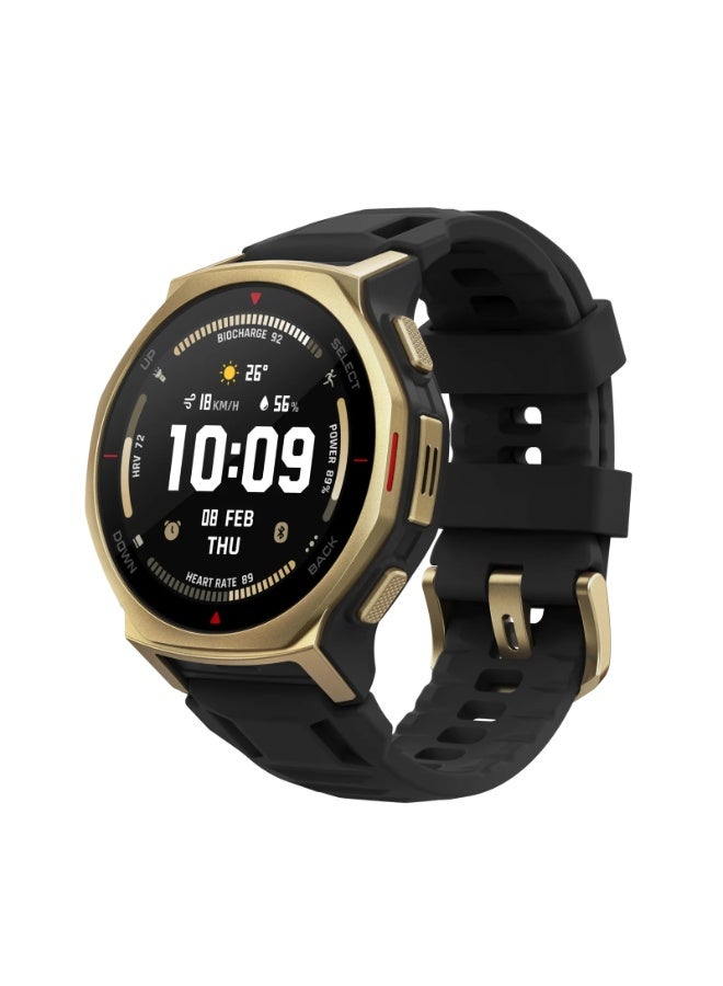 أمازفيت Amazfit T-Rex 3 Pro Outdoor Smartwatch 44mm Sapphire AMOLED Display, Built-in Torch, Titanium Bezel, Dual-Band GPS, Offline Maps, Up to 17 Days Runtime, 10 ATM, 180+ Sports Modes Black Gold Black Gold - Image 1