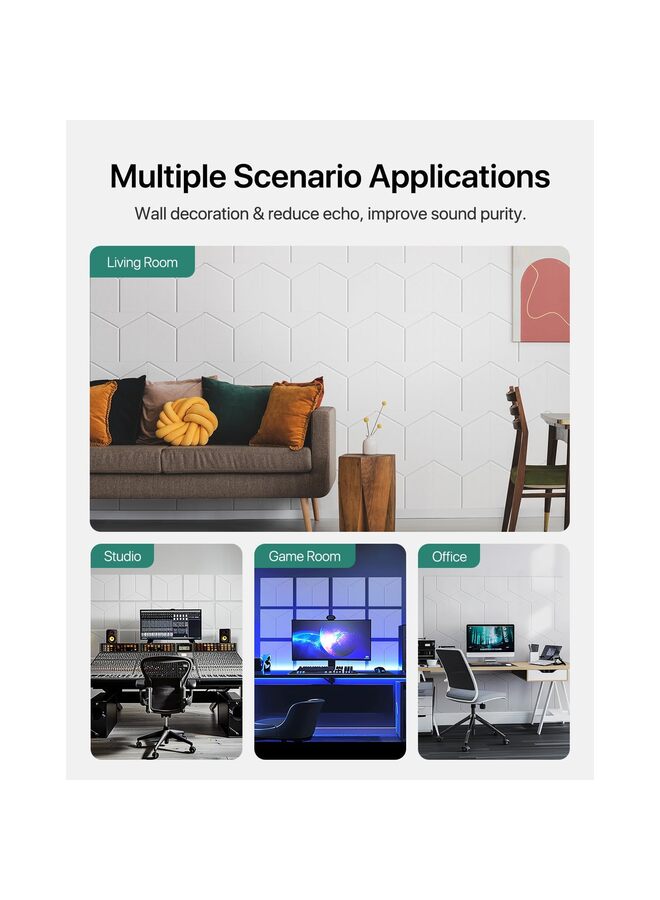 Acoustic Panels Sound Absorbing,Soundproof Wall Panels Self Adhesive Sound Proof Foam Panels for Walls, 12 Pack Y-Line High Density Acoustic Wall Panels,12" X 10" X 0.4" - Image 3