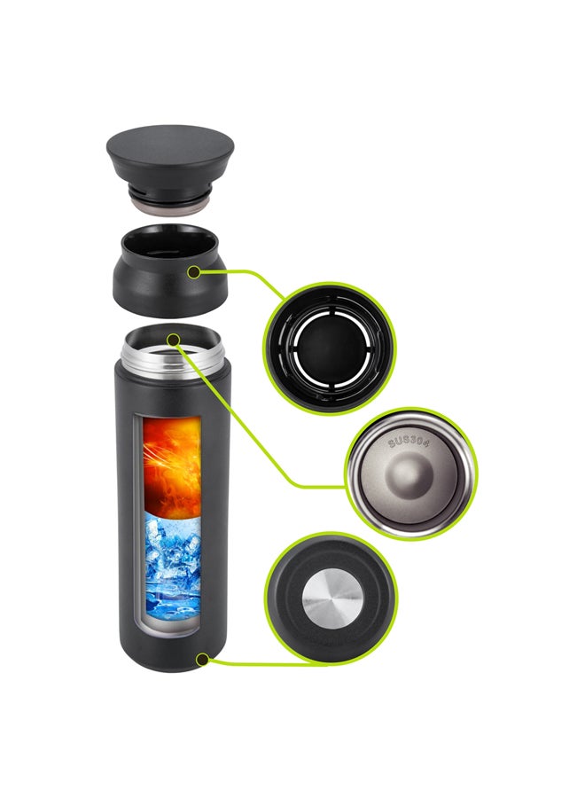 DPT Hot and cold Stainless steel thermos, Sport liquid Bottle, Black, capacity 500 ml - Image 3