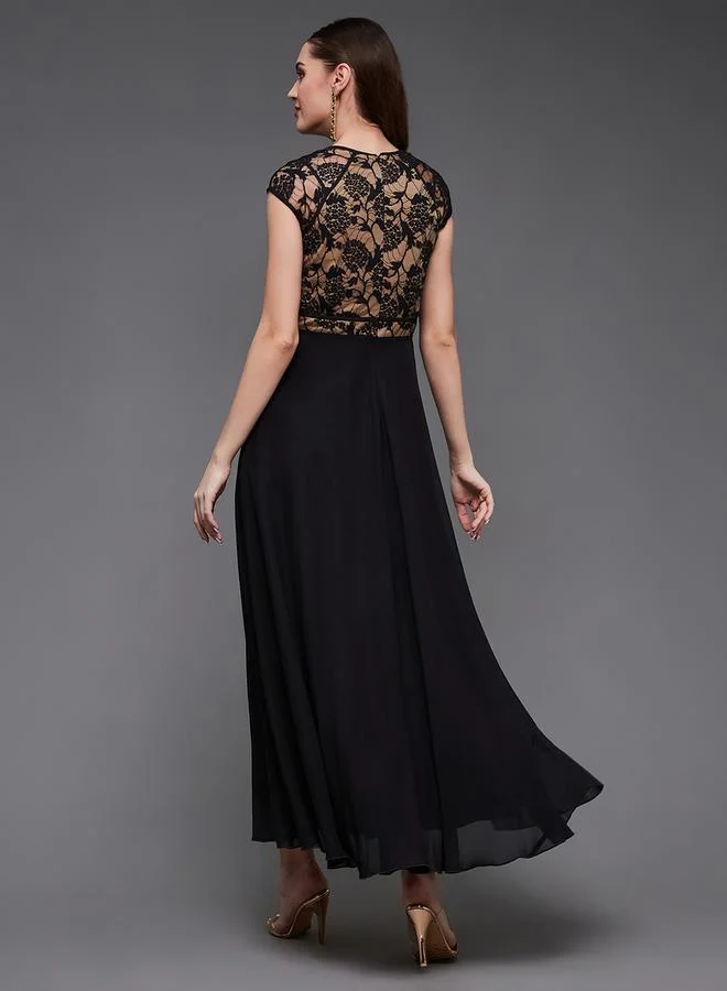 Styli Lace Bodice Maxi Dress