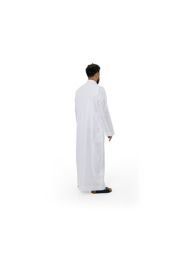 لبسون ثوب لبسون الرجالي الأبيض الفاخر – سحاب قلاب - Image 4