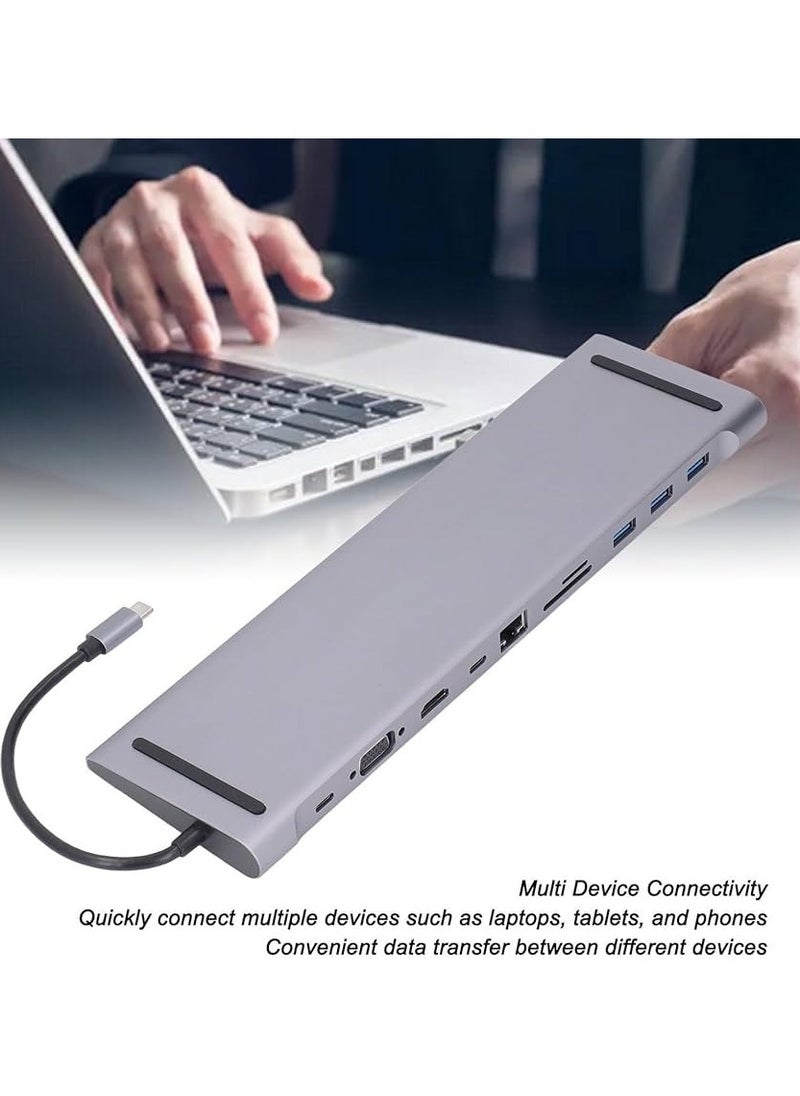 Generic Advanced 8-in-1 USB-C Docking Station with 87W Power Delivery, 4K HDMI, VGA 1080p, Gigabit Ethernet, USB 3.0, Audio Jack, SD/TF Card Slots – Universal Type-C Hub for MacBook, Windows Laptops & More  - Image 2
