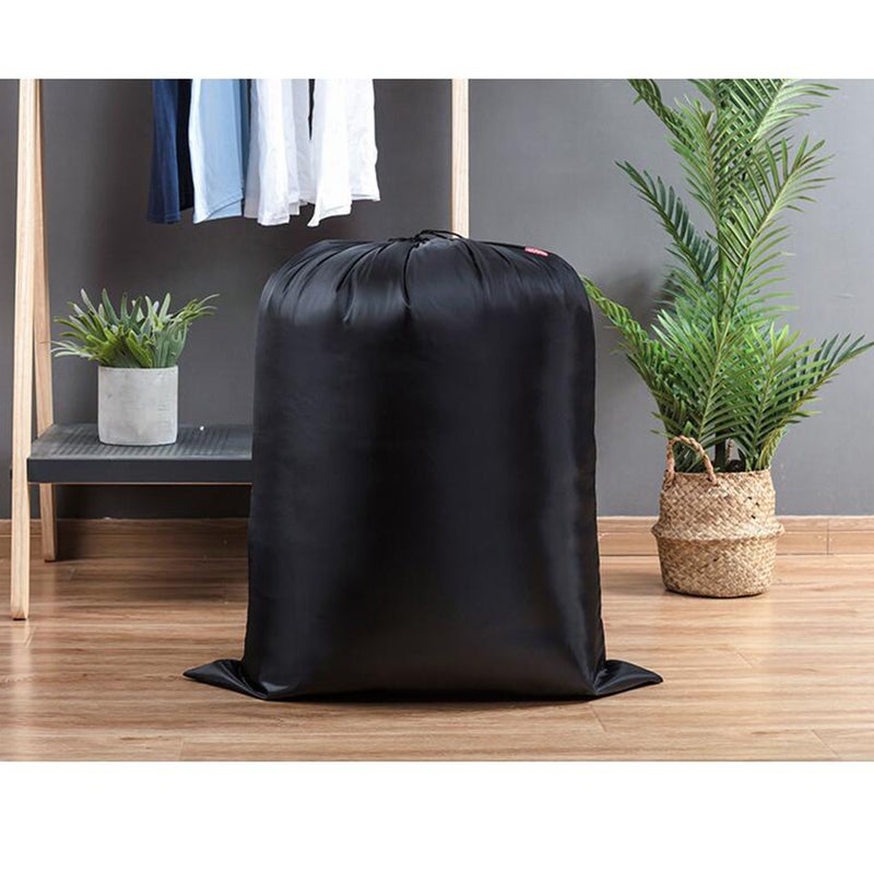 Drawstring Storage Bag Portable Lightweight Storage Pouch Household Quilt Clothes Storage Organizer - 20x30cm (Min Size, Black) - Image 2