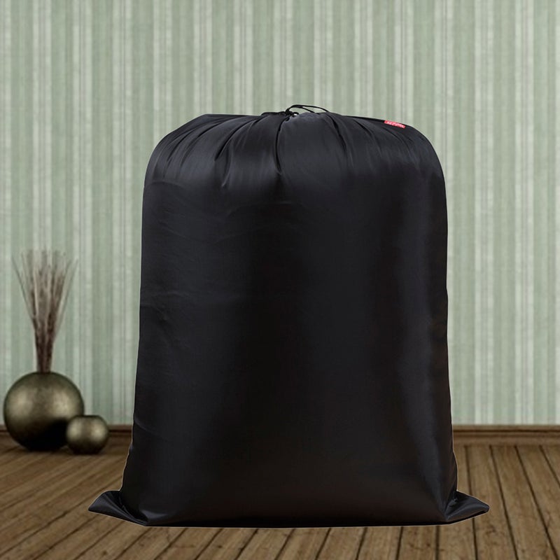 Drawstring Storage Bag Portable Lightweight Storage Pouch Household Quilt Clothes Storage Organizer - 20x30cm (Min Size, Black) - Image 3