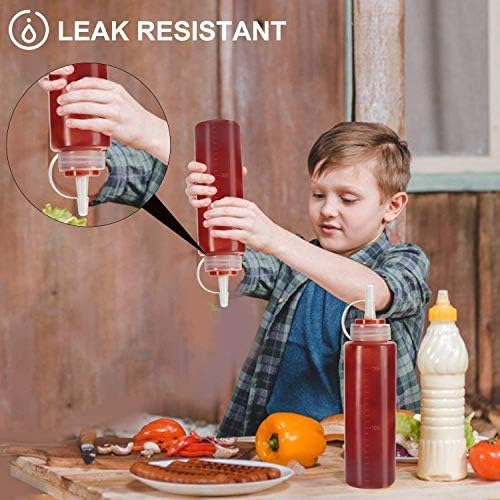 DAOME زجاجة ضغط بلاستيكية من داومي لتوزيع الكاتشب والخردل والعسل - 650 مل (6 قطع) - Image 5