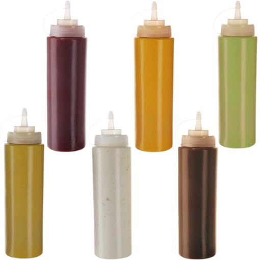 DAOME زجاجة ضغط بلاستيكية من داومي لتوزيع الكاتشب والخردل والعسل - 650 مل (6 قطع) - Image 1