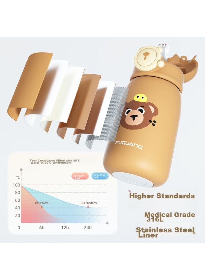 Fga Fuguang Children's Insulated Cup, 316l Stainless Steel Water Bottle, For Boys And Girls, Elementary School Students, Toddlers, Large Capacity, Spring Lid Cup - Image 2