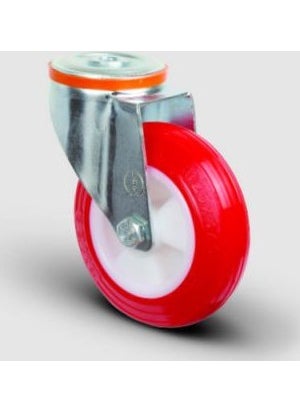 Emes Polyurethane Light Industrial Wheel with Spherical Hole Connection, Bushing, Diameter: 125 - Em04 Zkp 125 