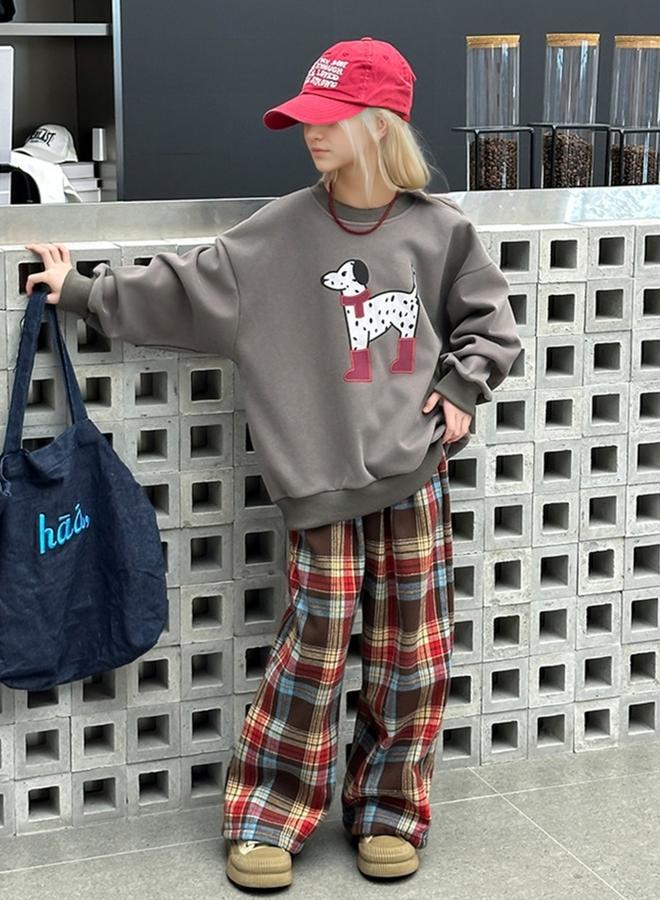 Take Two Graphic Print Sweatshirt and Plaid Pants Set - Image 5
