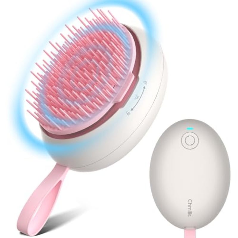 Scalp Massager Hair Growth - Electric Head Massager Brush - Unique Birthday Gifts for Women - Sonic Vibration Comb for Stimulating Follicles - Relax Scalp Stress for Mom - Pink - Image 1