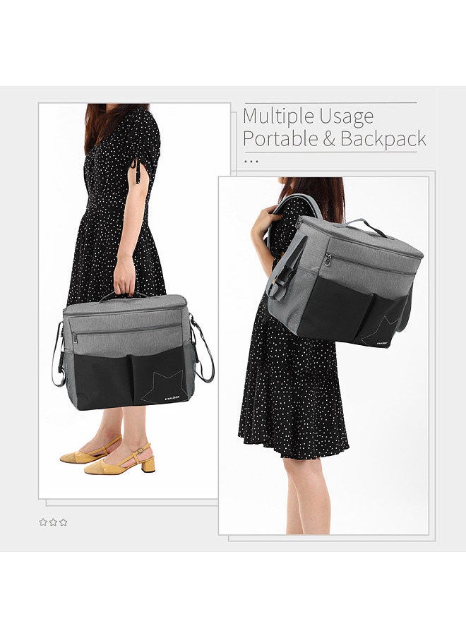 insular - insular Diaper Bag Large Capacity Waterproof Multi-function Mommy Bag for Baby Clothes Diaper Nappy Milk Powder Bottle Tissue Travelling Storage Bag Hold or Hang - Image 1