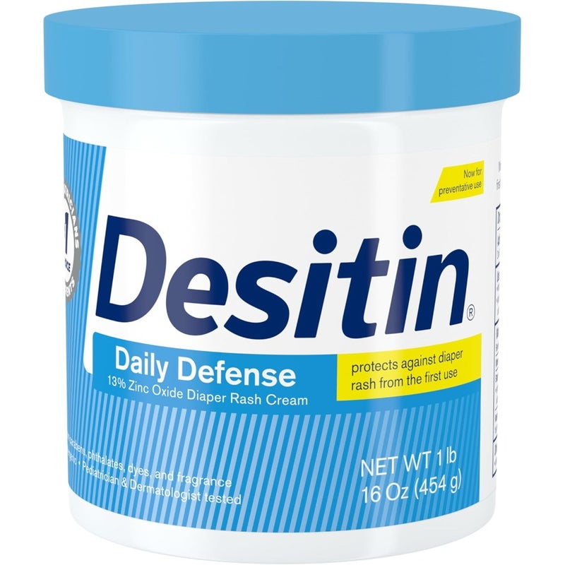 Daily Defense Baby Diaper Rash Cream With 13% Zinc Oxide, Barrier Cream To Treat, Relieve and Prevent Diaper Rash, Hypoallergenic, Dye-, Phthalate- and Paraben-Free, 16 Oz - Image 1