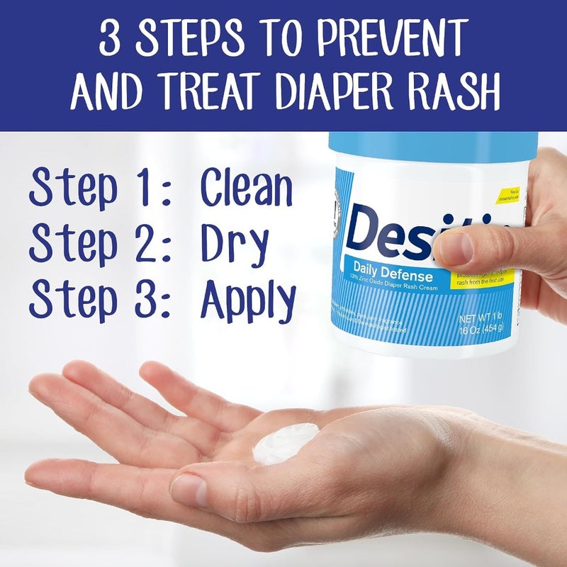Daily Defense Baby Diaper Rash Cream With 13% Zinc Oxide, Barrier Cream To Treat, Relieve and Prevent Diaper Rash, Hypoallergenic, Dye-, Phthalate- and Paraben-Free, 16 Oz - Image 4