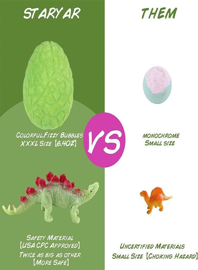 STARYAR Bath Bombs for Kids with Surprise Toys Inside, XXXL Dinosaur Egg Bubble Bath Bombs Gift Set, Dino Eggs, Bath Toys for Boys 3 4 5 6 7, Birthday Gifts for Kids Boys - Image 2