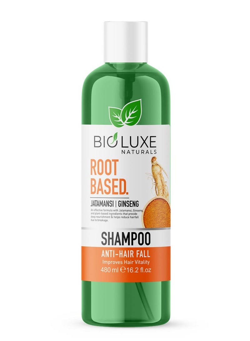 Bioluxe Naturals Root Based Hair Shampoo 480ml, Jatamanasi+ Ginseng, Anti Hair Fall, Hair Care