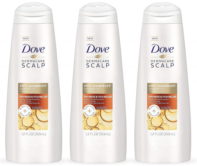 Dove Dermacare Scalp Haircare - Anti-Dandruff Shampoo - Dryness & Itch Relief - Net Wt. 12 FL OZ (355 mL) Per Bottle - Pack of 3 Bottles - Image 1