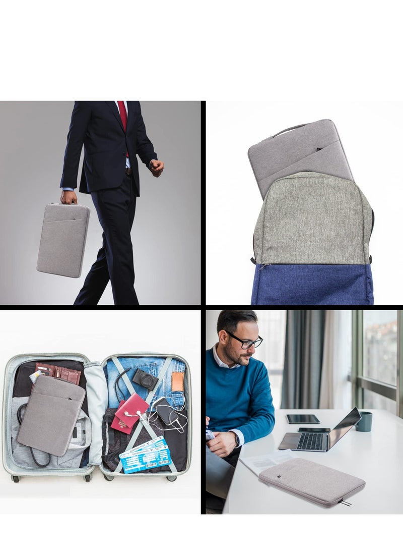 NIBEMINENT 13 inch Laptop Sleeve Bag Compatible with MacBook Air Mac Pro M1 Surface Lenovo Dell HP Computer Accessories Polyester Case Pocket Gray  - Image 3
