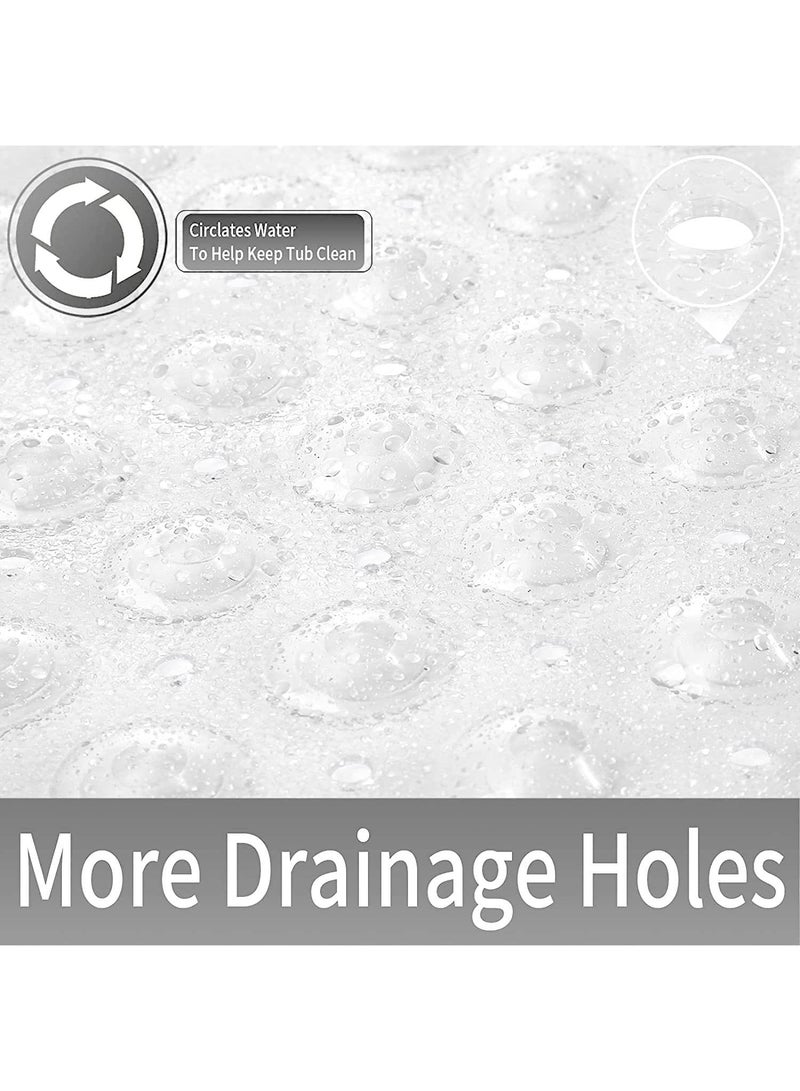 Sweet seven حصيرة دش مربعة بيضاء شفافة - 53x53 سم غير قابلة للانزلاق مضادة للعفن، حصيرة مطاطية مضادة للبكتيريا مع أكواب شفط وفتحات تصريف، قابلة للغسل في الغسالة - Image 4