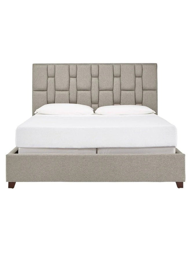 KUSTOMDECO Restful Rhythm Pattern Tufted Bed in Gray - Customizable Design for UAE Bedrooms - Image 2