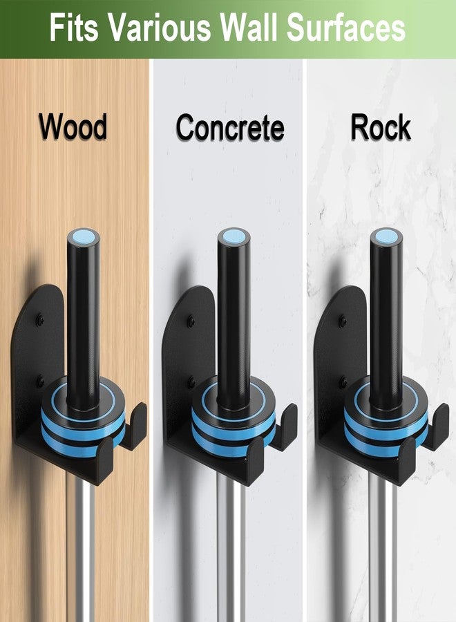VINHOLD Heavy Duty Barbell Hanger, Vertical Bar Wall Rack for Home, Garage & Commercial Gyms, Olympic Barbell Holder, Space-Saving Gym Accessory Bar Mount Rack, Holds Under 32mm Bar Size(Black) - Image 5