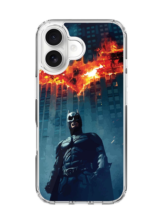 Stylizedd Classic Clear MagSafe Case for iPhone 17 , Hybrid Soft Case Flexible Edges Anti Drop TPU PC Gel Thin Transparent Cover [ Designed for iPhone 17 ] - Burning Batman