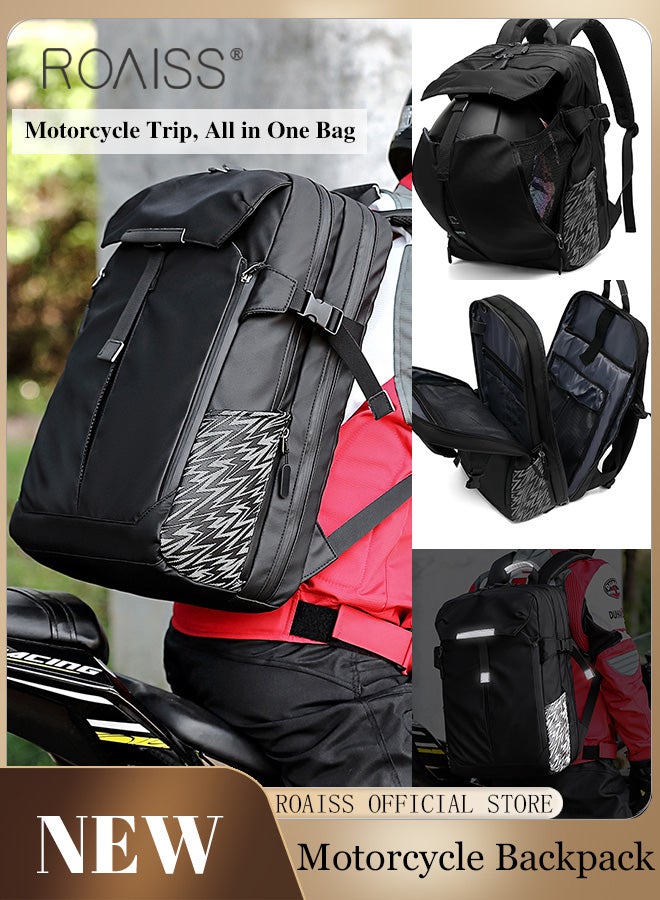 roaiss Unisex Multifunctional Backpack with Multiple Compartments Scientific Partitioning Reflective Design Dry and Wet Separation Bag Insulated Bottle Pocket Expansion Pocket for Basketball Helmet Storage - Image 2