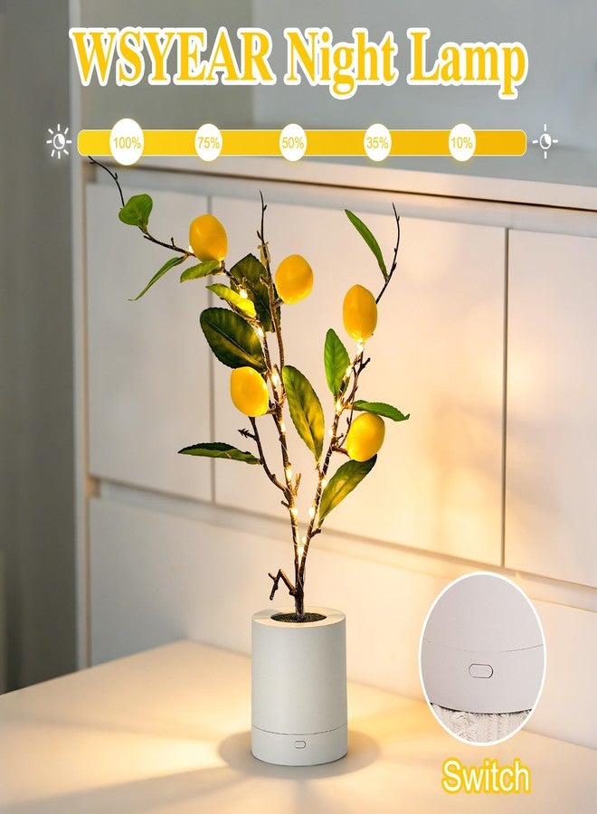 WSYEAR Small Fake Lemon Tree for Lemon Decor,Real Touch Faux Plant for Home Office Desk Decor Farmhouse Kitchen Living Room - Image 3