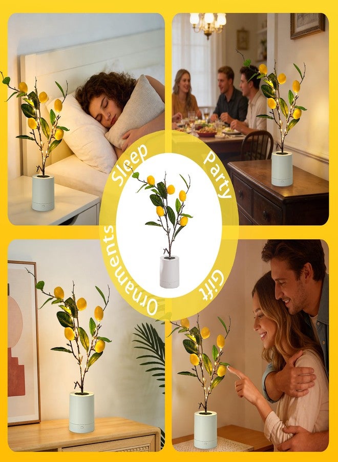 WSYEAR Small Fake Lemon Tree for Lemon Decor,Real Touch Faux Plant for Home Office Desk Decor Farmhouse Kitchen Living Room - Image 2