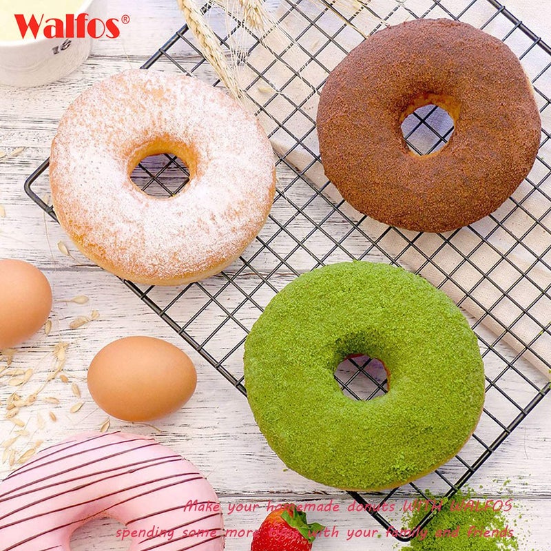 Walfos Silicone Donut Mold - Non-Stick Silicone Doughnut Pan Set, Just Pop Out! Heat Resistant, Make Perfect Donut Cake Biscuit Bagels, BPA FREE and Dishwasher Safe, Set of 3 - Image 5