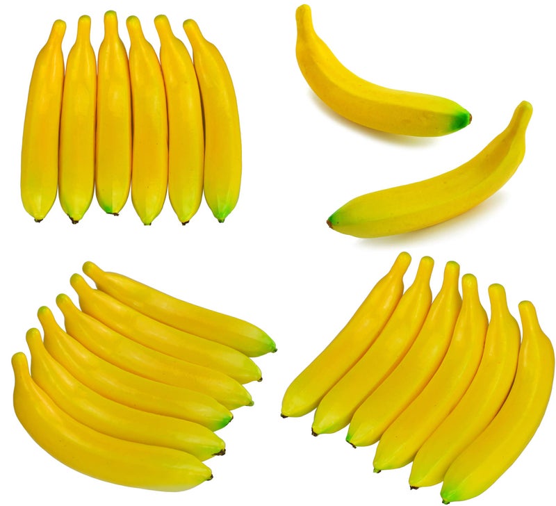 SAMYO Artificial Yellow Bananas Lifelike Simulation Fake Fruit Home House Kitchen Decoration 6pcs Set - Image 2