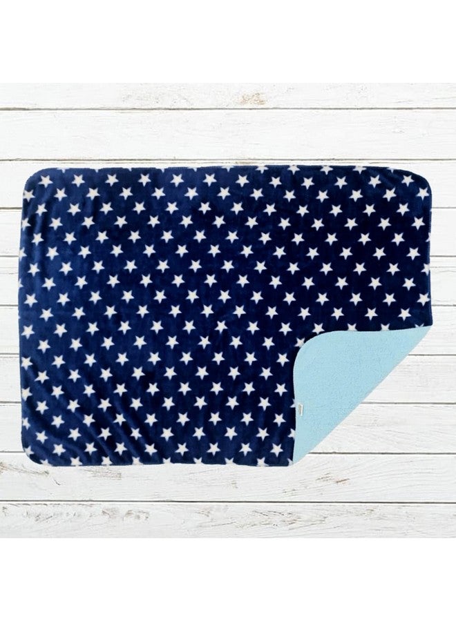 براندون بطانيات أطفال حديثي الولادة، عبوة من ملاءات السرير ذات النجوم، ملاءات لف للأطفال الذكور والإناث (قطن، خفيف الوزن، 30 × 40، ملاءة، أزرق داكن، نجوم) - Image 3